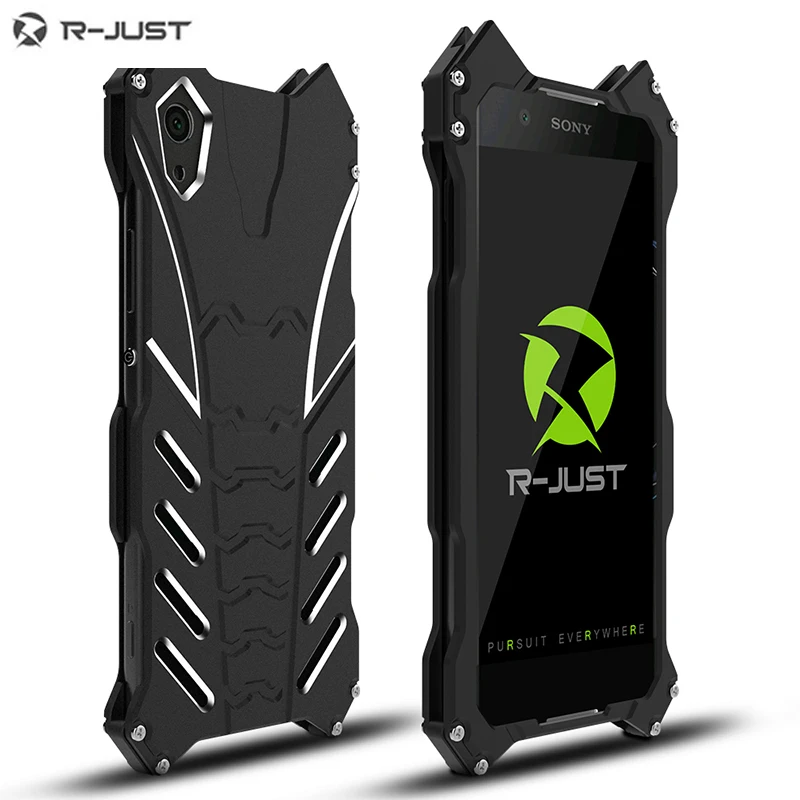 

R-just Design Metal Aluminum Luxury Tough Armor Heavy Dust THOR Cool Batman bracket Phone Case for Sony Xperia XA1 Housing Cover