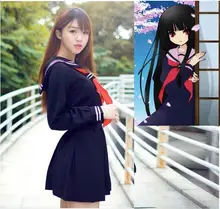 Infierno Uniforme niña de la escuela secundaria Cosplay Navy seals uniformes Chica uniforme Escolar Japonés traje de Marineros para chicas de Anime