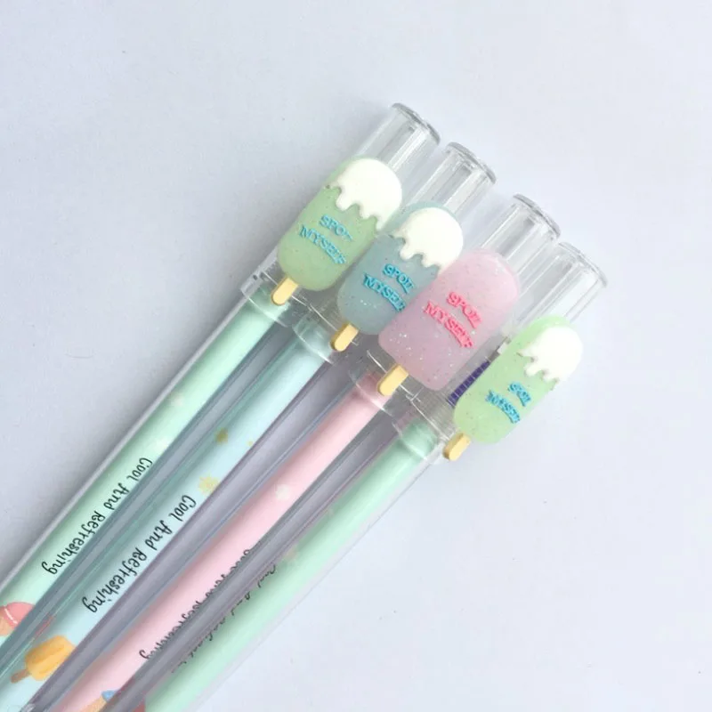 

3Pcs/set Lovely Ice Cream Erasable Gel Pen Rollerball Pen School Supply Student Stationery Blue Ink 0.4mm