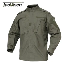 TACVASEN メンズアーミーミリタリージャケット戦術的な迷彩ジャケットマルチカムペイントボール BDU 戦闘ジャケット屋外ハントシュートジャケット(China)