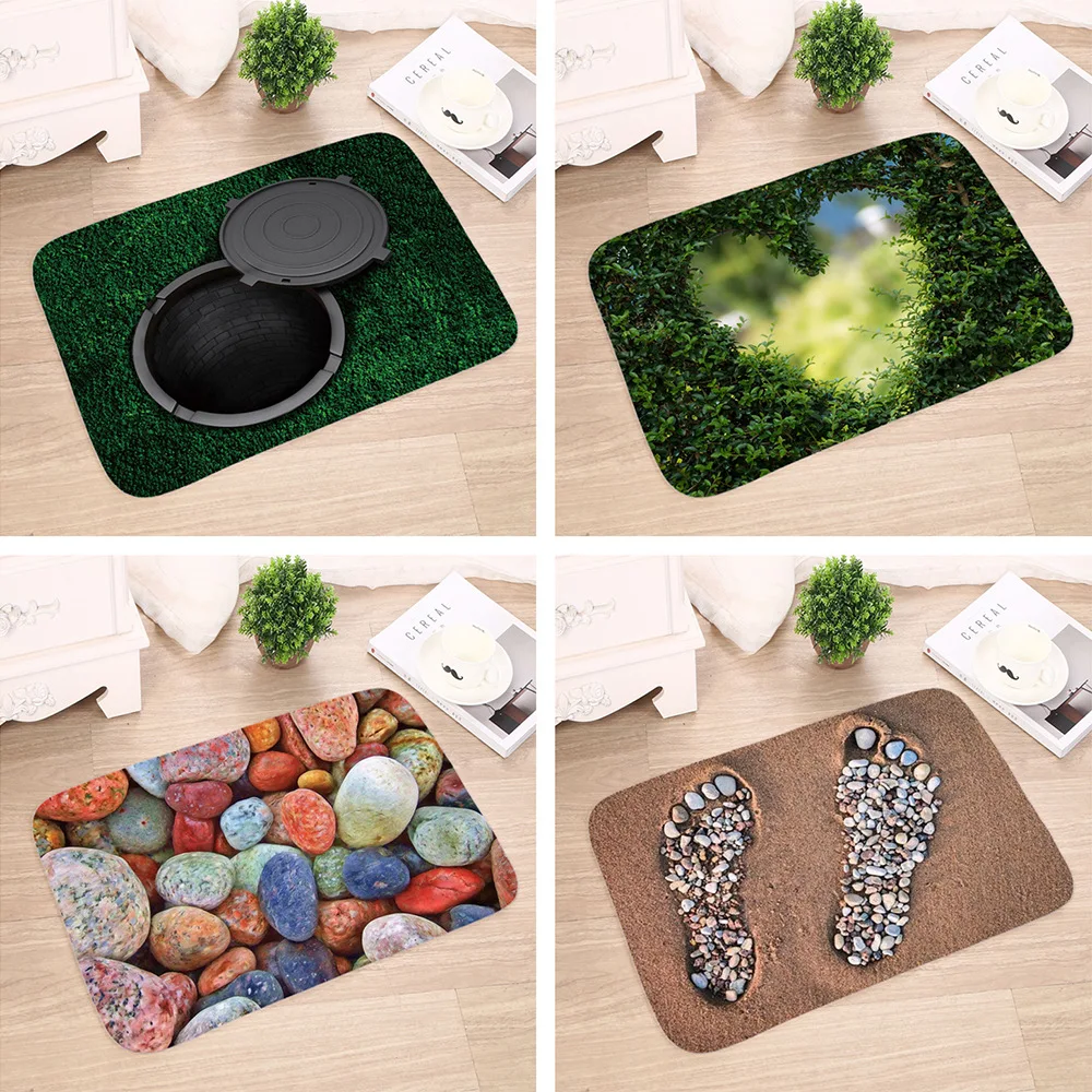 40cmx60cm K41 Scenery Thermal Transfer Printing Rug Bathroom Non slip