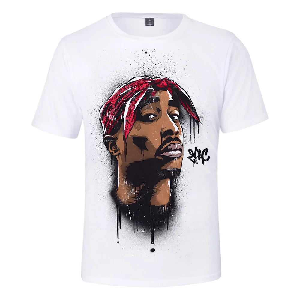 3D 2PAC футболки Harajuku мужская одежда уличный с короткими рукавами Kpop pops футболки Плюс Размер уличный стиль