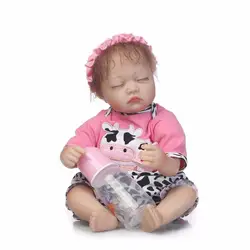 NPK55cm хлопок тела реалистичные новорожденных спальный девочек Brinquedos подарок на день рождения винил принцесса куклы силиконовые куклы для