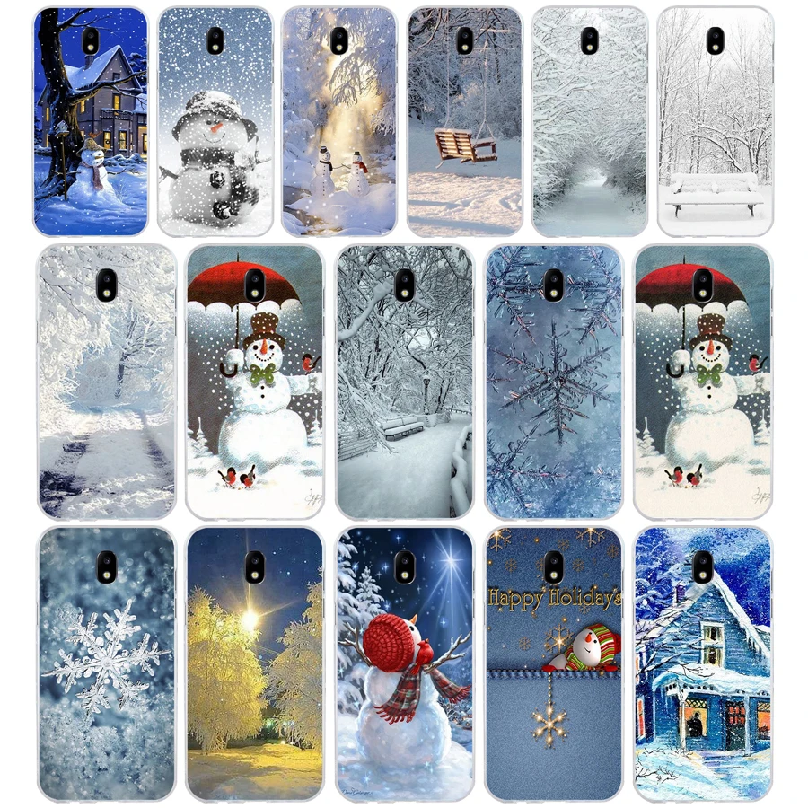 

203A Animated Winter snowman snow Soft Silicone Tpu Cover phone Case for Samsung galaxy j3 j5 j7 2016 2017