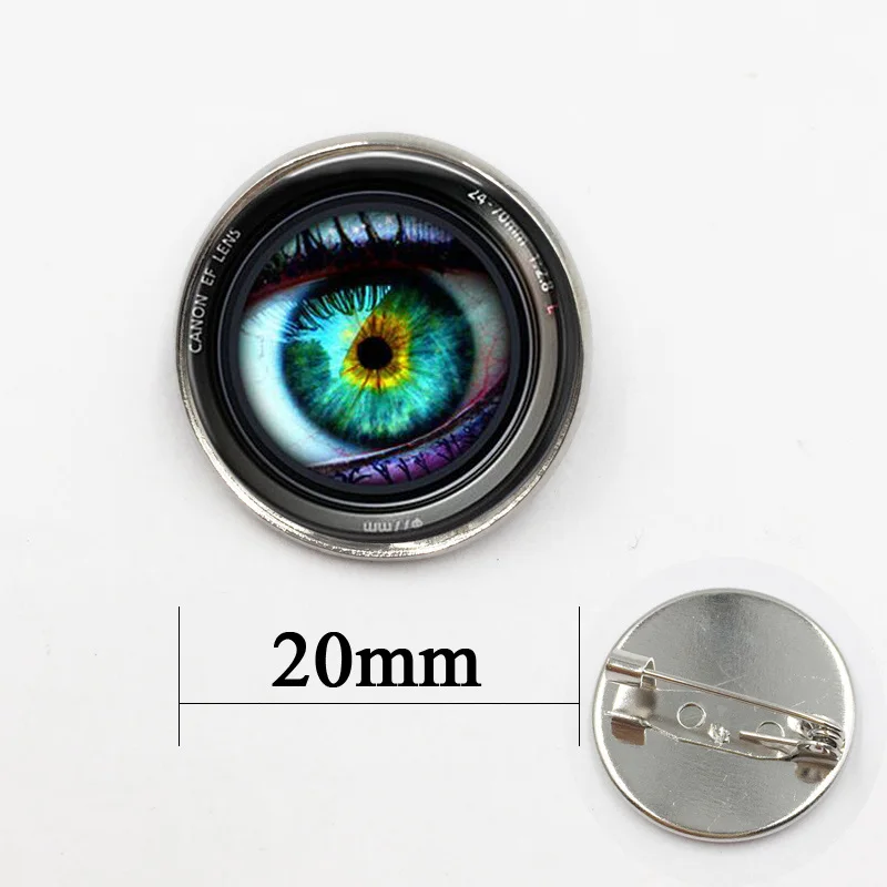 Badge Pin Vintage Circle Button Pendant Brooch