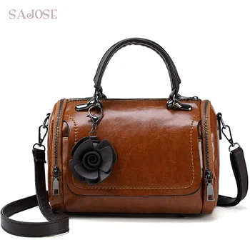 

Women Leather Handbags Totes Bag High Quality Designer Shoulder Bag Lady Vintage Simple Pillow Female Messenger Crossbody Bags