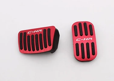 Алюминий сплав стайлинга автомобилей акселератора газа педаль тормоза крышка на для Toyota CHR C-HR - Название цвета: Красный