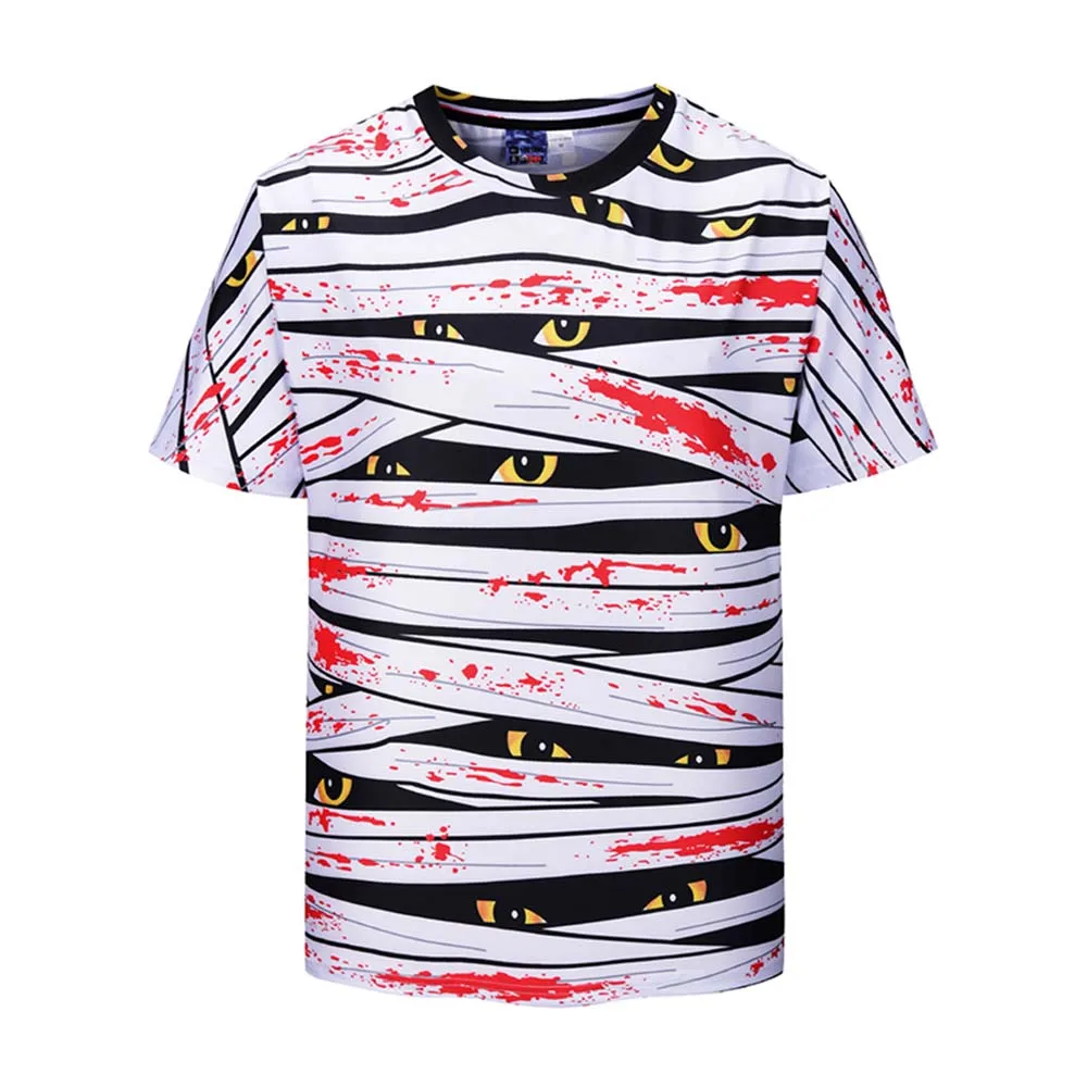

Blood color bandaging 3D Printed T shirts Men 2019 Summer Short Sleeve Anime Tops Tee Fashion Mens Clothing