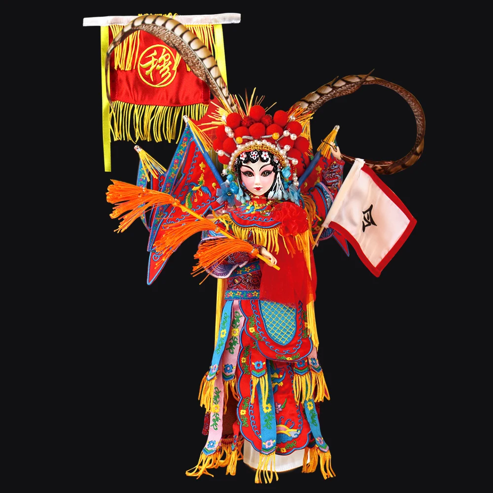 

Fortune days doll East Charm Mu Guiying including clothes stand and box Chinese style Peking opera 35cm