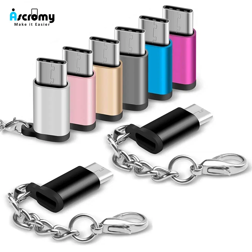 Адаптер Ascromy Type C внешний к Micro USB конвертер для Xiaomi Pocophone F1 Samsung Galaxy S9 S8 Plus Note 9 8 LG V30