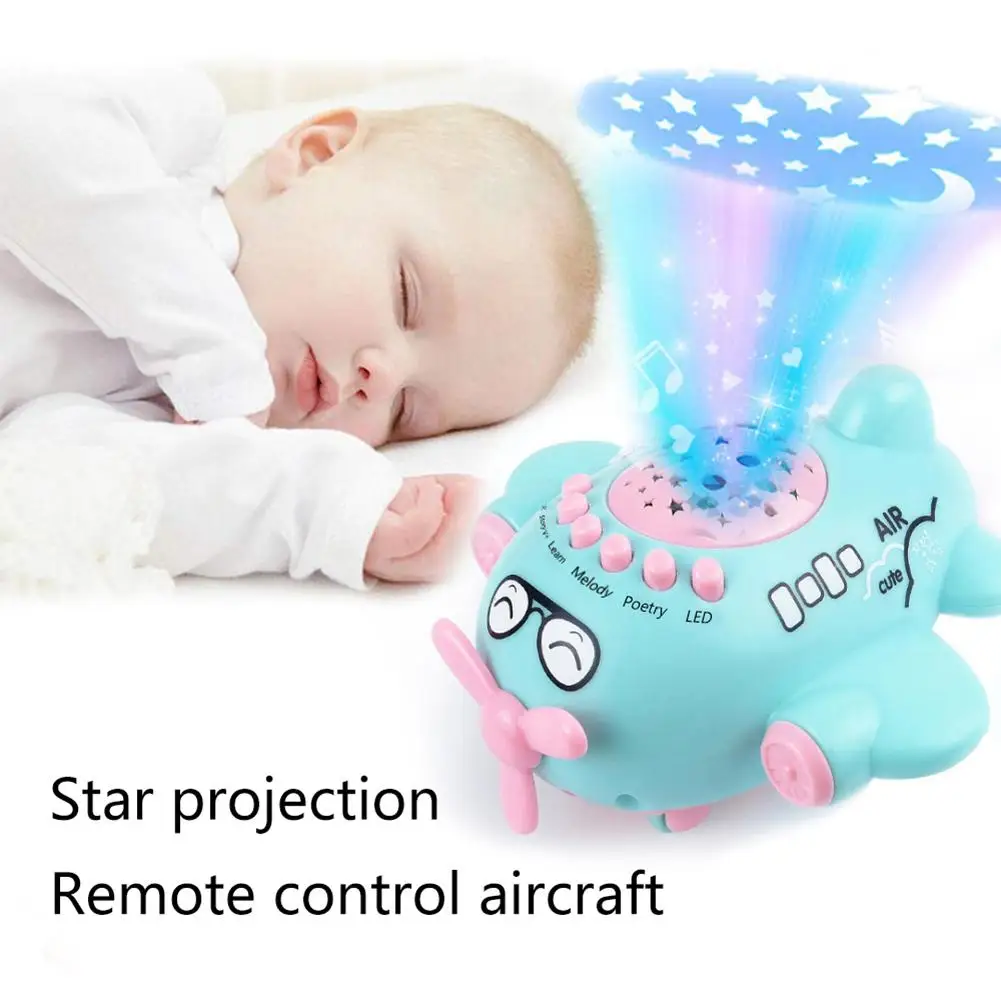 

New Cute Musical Projection Aircraft Airplane Educational Sleeping Newborns Baby Toy
