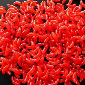 

30 Pcs/Set 2cm 0.3g Smell hand pole bait fishing lure soft bread bug bionic grubs trout lure soft bait