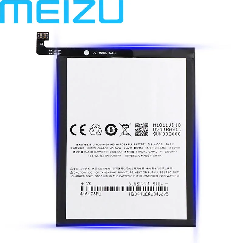 

Meizu 100% Original BT66 3400mAh New Battery For Meizu PRO 6 Plus Phone high quality+Tracking Number