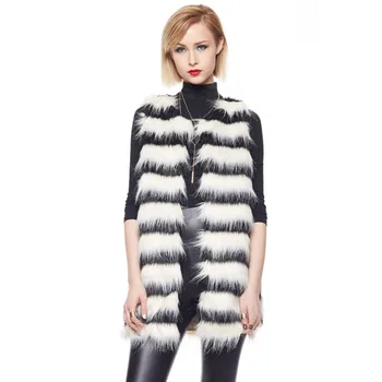 

2015 HIGH GRADE BLACK AND WHITE COLOR WOMEN FUR VEST WOMEN AUTUMN COAT/FUR COAT WOMEN WINTER VEST JACKET
