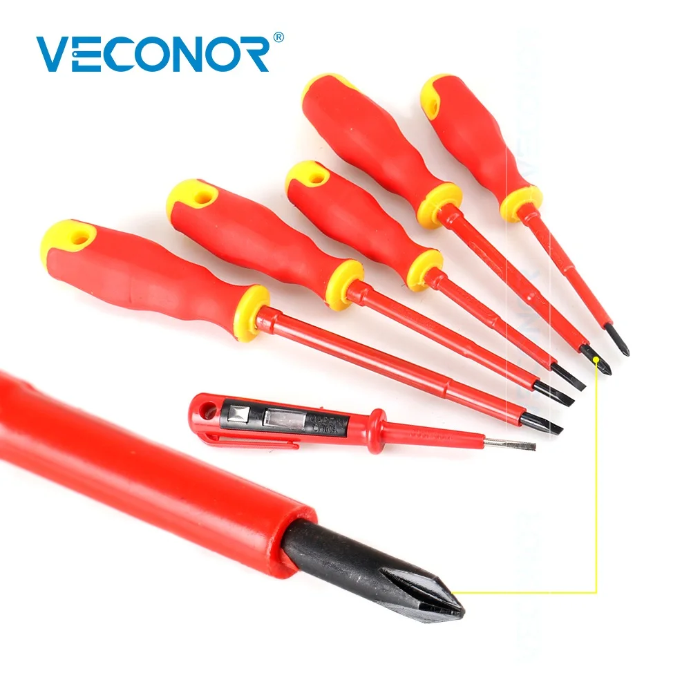 Veconor 6PCS VDE Insulated Screwdrivers Household Electrical