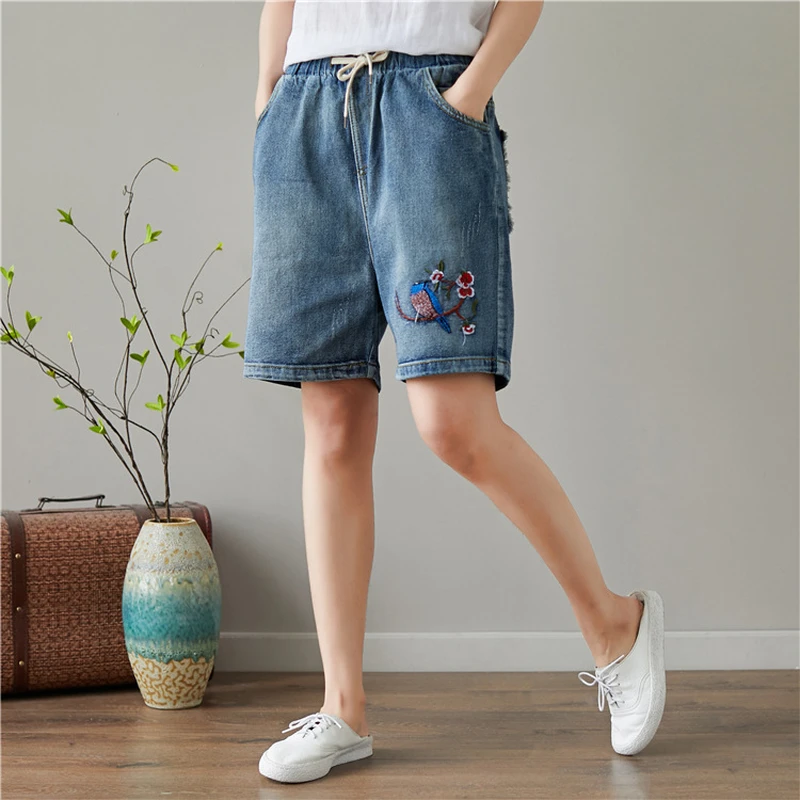 denim half pants