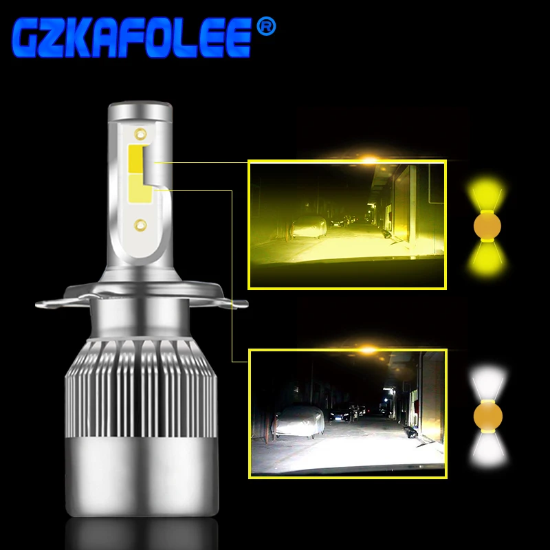 2 шт. Автомобильные светодиодные лампы H1 H3 H4 H7 3000k 6000K 9005 k|Передние LED-фары для авто|
