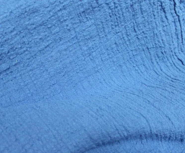 M328 Sand washed Crinkle Cotton Linen Fabric 125 cm 49'' plain 138 gsm