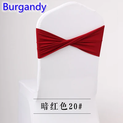 

Colour Burgandy spandex sashes lycra sash for chair cover spandex bands bow tie For Wedding Decoration banquet design for sale