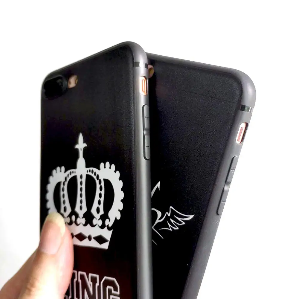 Роскошный силиконовый чехол для iphone 7plus 8 plus 7 6s 6 x xr xs max 11 pro милые king queen мягкий