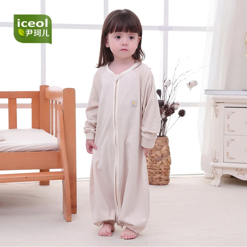 100 Cotton Children Blanket Sleepers Autumn New Zipper Kids Sleeping Bag Cartoon Boy Girl High