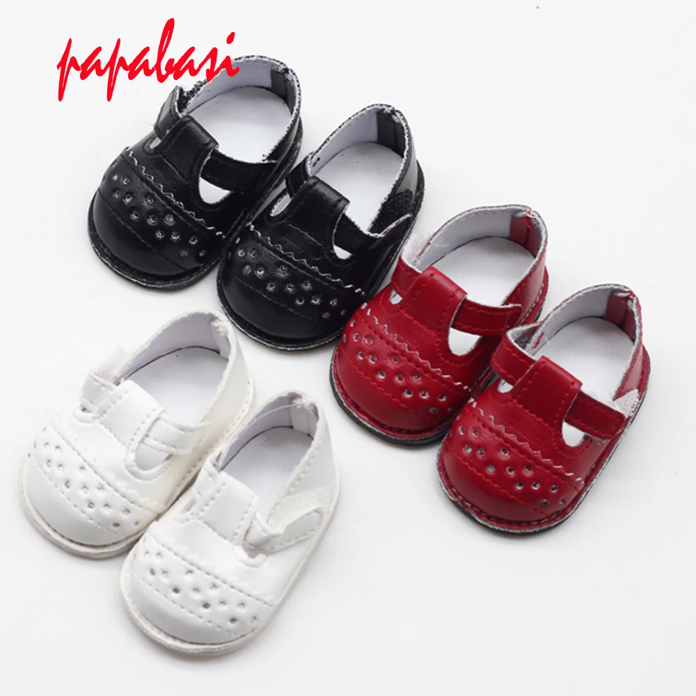 1Pair of Fashion Doll Shoes Adorable Party Ankle Strap PU Leather Shoes