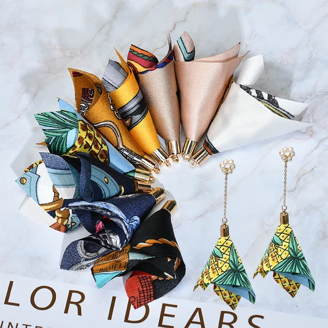 Handmade Diy Earrings Fresh Sweet Multicolored Chiffon Flower Handmade Diy Earrings Fresh Sweet Multicolored Chiffon Flower Pendants Homemade Accessories