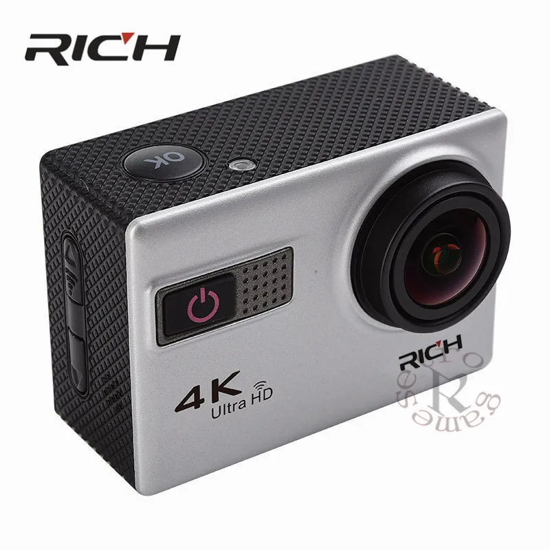 Богатая F68B Экшн-камера 4K Wifi 2," lcd Экшн-камера UHD водонепроницаемая Спортивная уличная видеокамера 12MP 170 градусов мини DV видеокамера