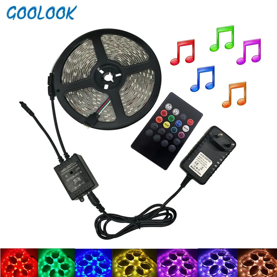 GOOLOOK 5050 RGB led strip light 5M 10M Strip 30 leds/m tape non waterproof ribbon for home decoration IP20 IP65 | Освещение