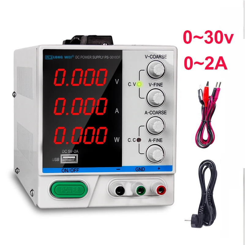 

3KG DC Power Supply 30V 2A Laboratory Scientific Voltage Regulators Adjustable Single Phase High Switching Power Supplies Fan