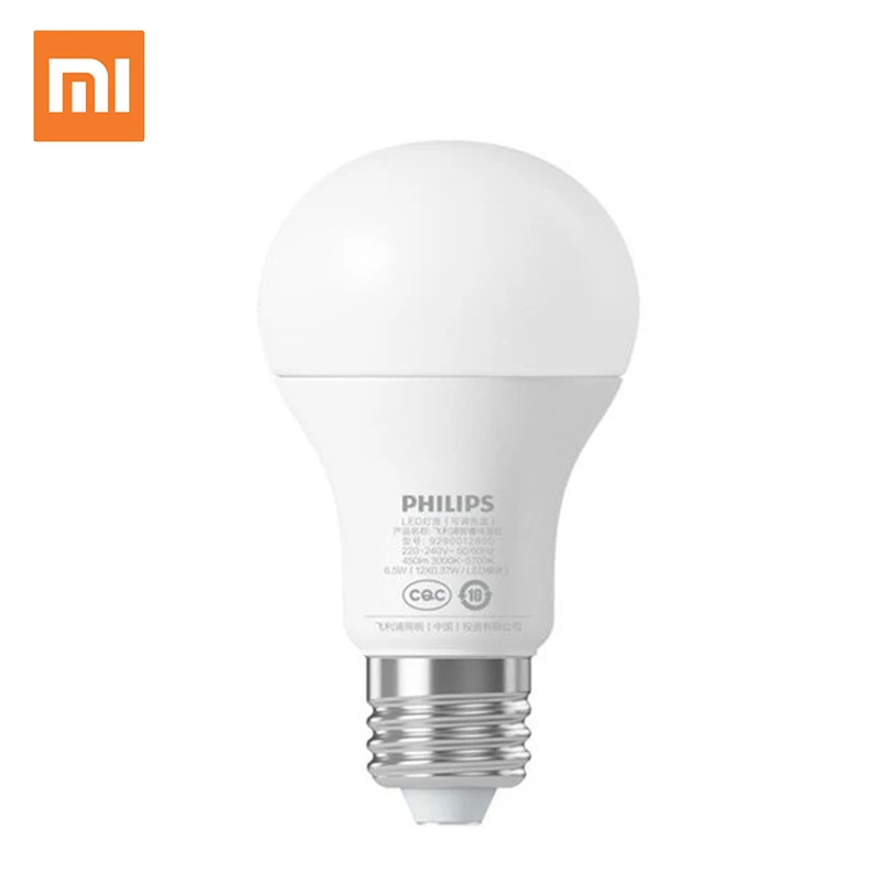 

Xiaomi mijia PHILIPS 6.5W E27 Bulb 220 - 240V 450LM 3000 - 5700K Stepless Dimming Smart LED Ball Lamp Mi Light APP WiFi Remote