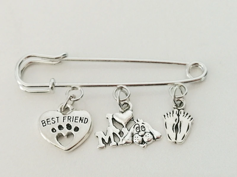 

Cute mini brooch, best friend, love your dog forever, coat jewelry