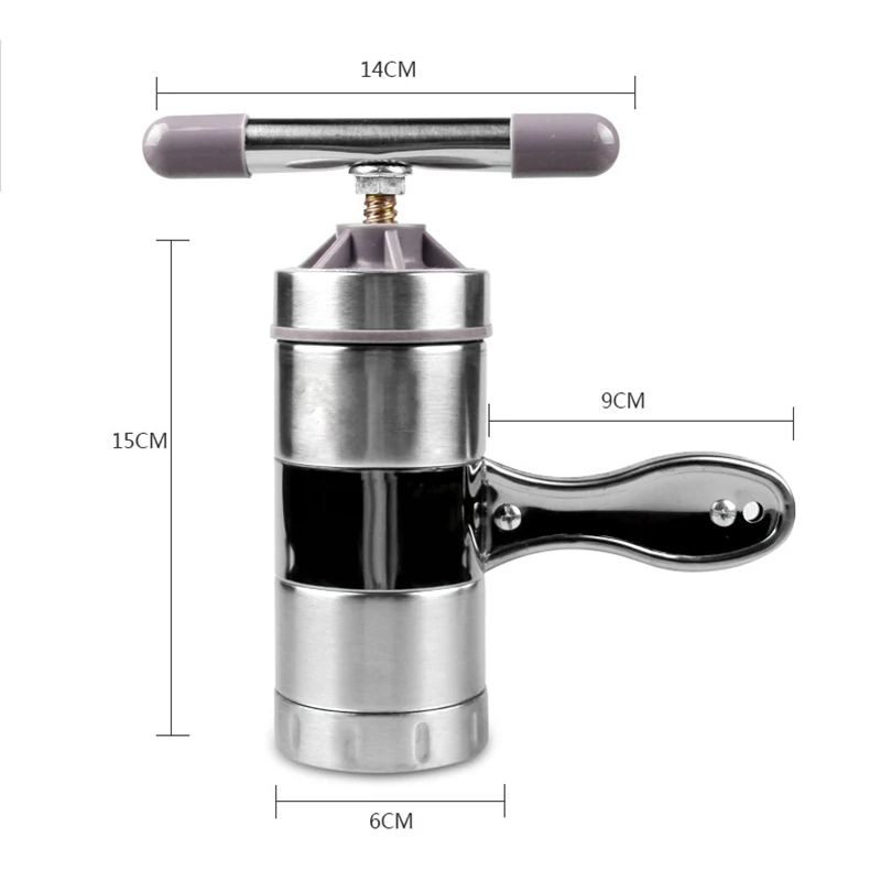 Нержавеющая Сталь Ручной свежий паста машина портативный домашняя овощная лапша производитель и 5 форм для Linguine спагетти макароны