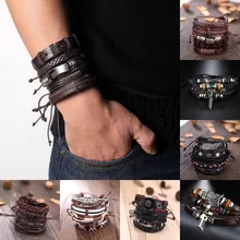 17IF браслет 16 стилей металлические кожаные браслеты мужские ювелирные изделия винтажные классические браслеты с подвесками мужские ювелирные изделия