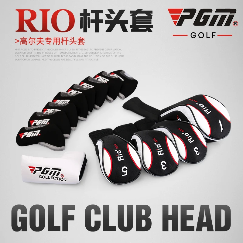 

PGM-RIO Golf Club Headgear Set High Quality PU Driver Set Irons 7 8 9 /Putter/1 3 5 Wood Club Cover Circle Complete Headcover