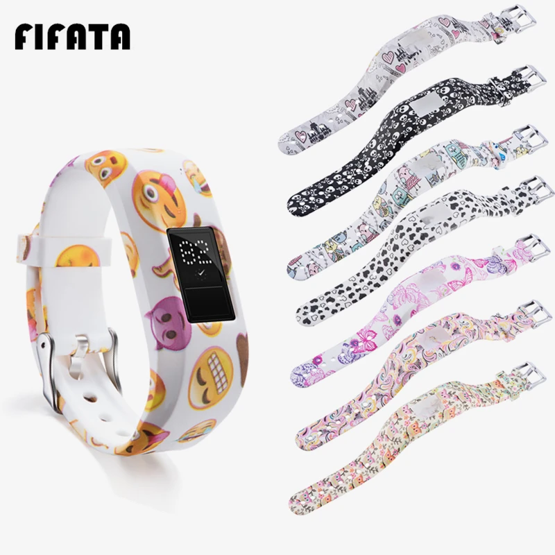 

FIFATA For Garmin Vivofit JR/JR2 Children Smart Band Cute Silicone Strap Replacement Soft Wrist Bracelet Band For Vivofit JR