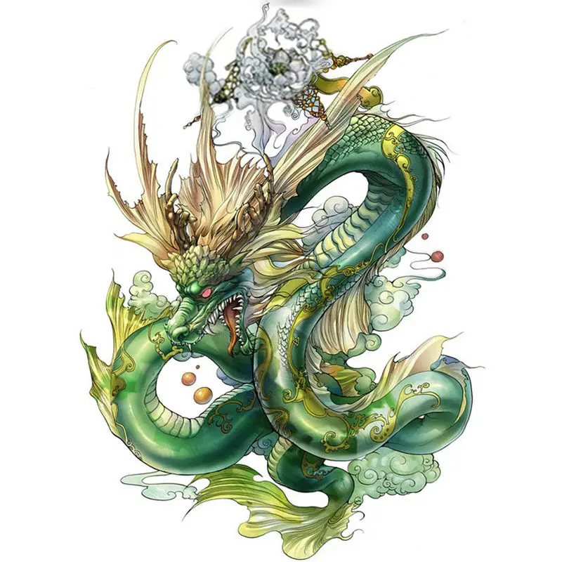 Needlework 5D Diy Diamond Painting Cross Stitch Full China Cyan Dragon Diamond Embroidery Home Decoration Mosaic Animal Picture