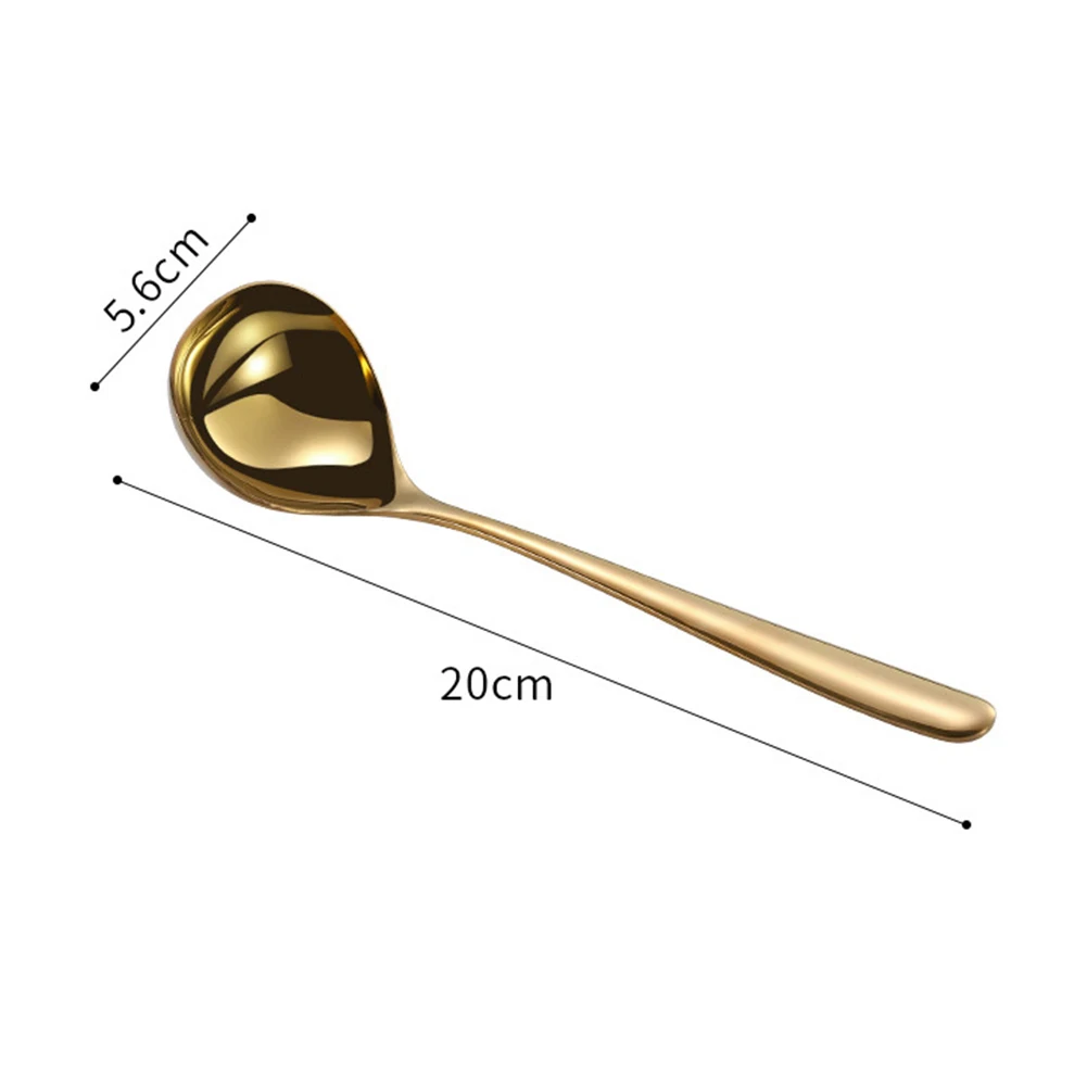 HOT SALE Stainless Steel Long Handle Dessert Tea Coffee Spoon Soup Ladle Tableware Soup Spoons Tablespoon Kitchen Restaurant Coo