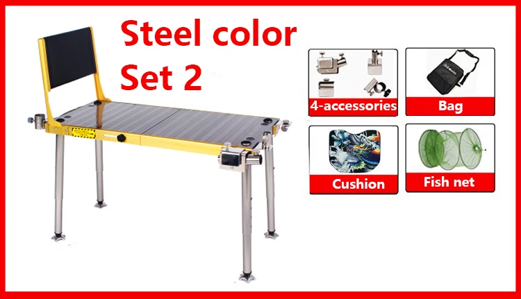 Aluminum fishing chair New ultra light mini fishing platform multi-function thick portable folding pocket platform