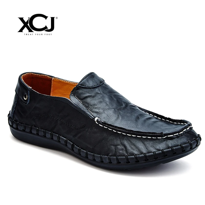 

Genuine Leather Men Casual Shoes Brand Men Shoes Men Flats Slip On Men Sneakers Plus Big Size Spring Autumn XCJ
