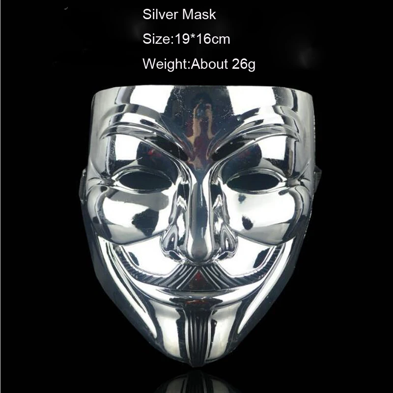 20 шт./лот Guy Fawkes V для вендетты маска для Хэллоуина, ужасы, Полнолицевые маски из ПВХ, больше цветов, праздничные принадлежности для вечерние украшения