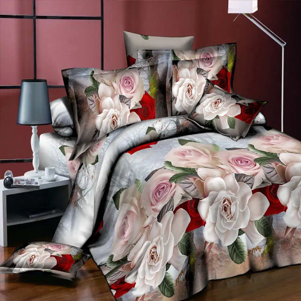 Красочные пионы, цветы для дома Текстиль 3D комплекты хлопкового постельного белья Panther4 шт, пододеяльник, простынь и наволочки Bedclothes34 - Цвет: U2