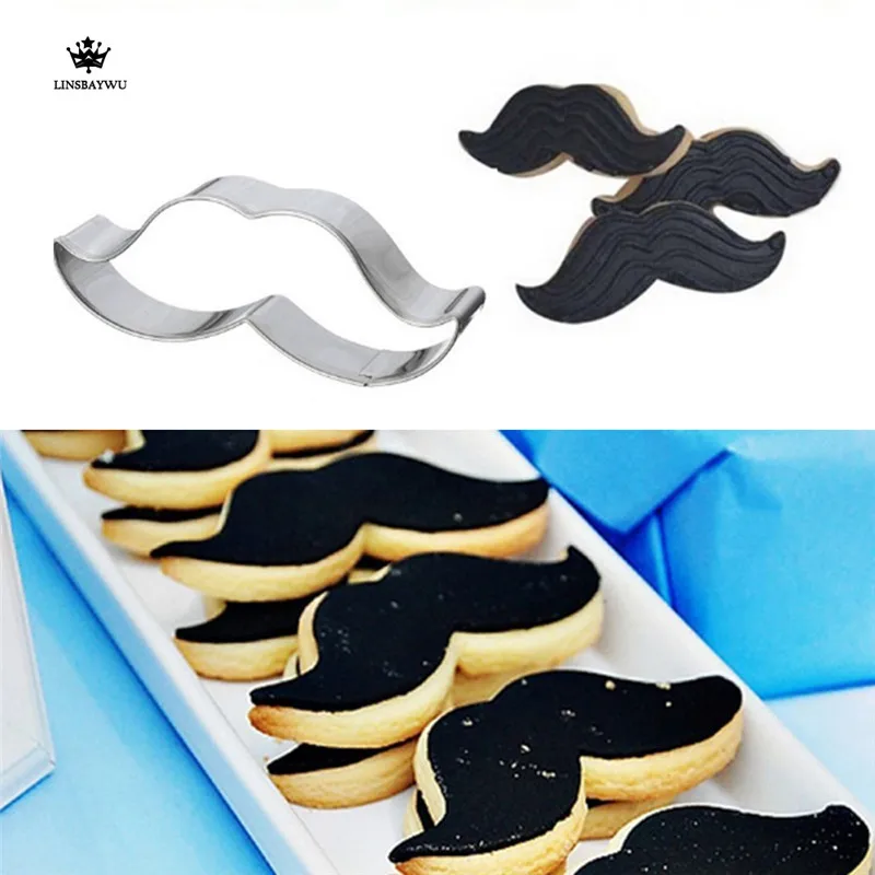 

1PC Stainless Steel Cookie Cutter Cake Mould Beard Mustache Shaped Pastry Fondant Cake Mould Biscuit Mould Baking Tool Bakeware