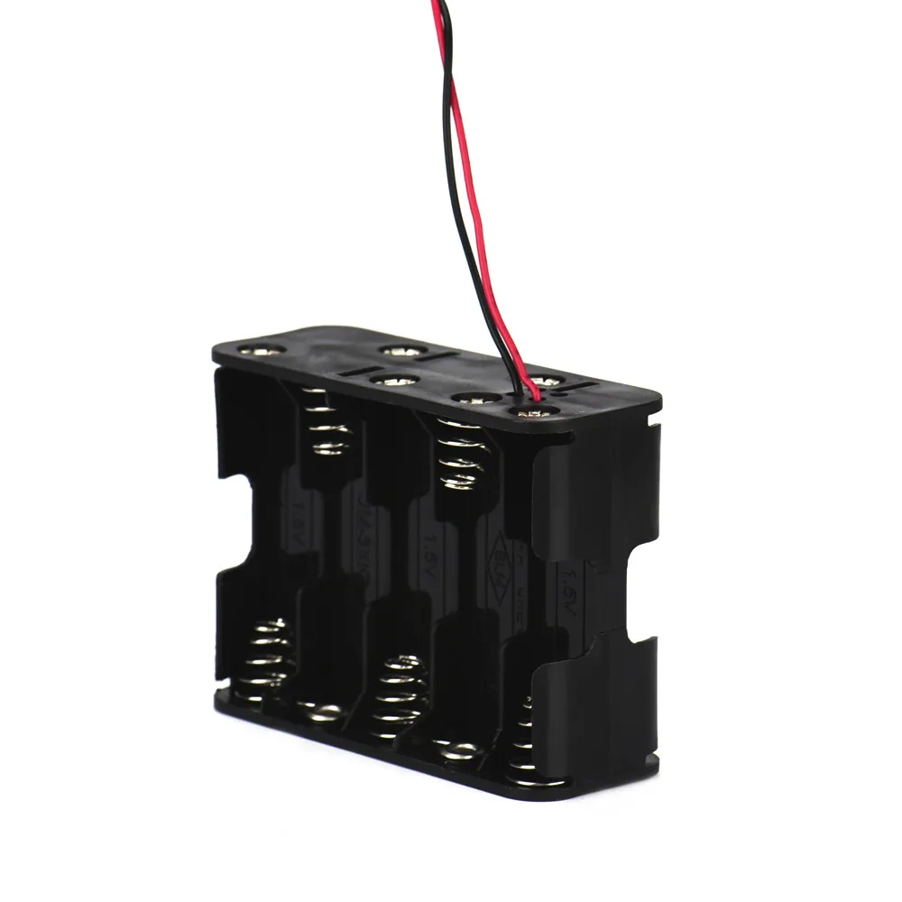 

New 1Pcs 10 AA 2A Battery 15V Clip Holder Box Case Storage with Wire Leads Black Products 7.12