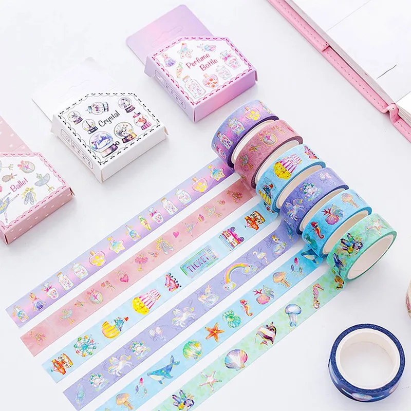 

Kawaii Unicorn Washi Tape Diy Fita Decorativa 15mm*10m Adesiva Decorada Masking Tapes Cute Washitape Decorative Adhesive Tape