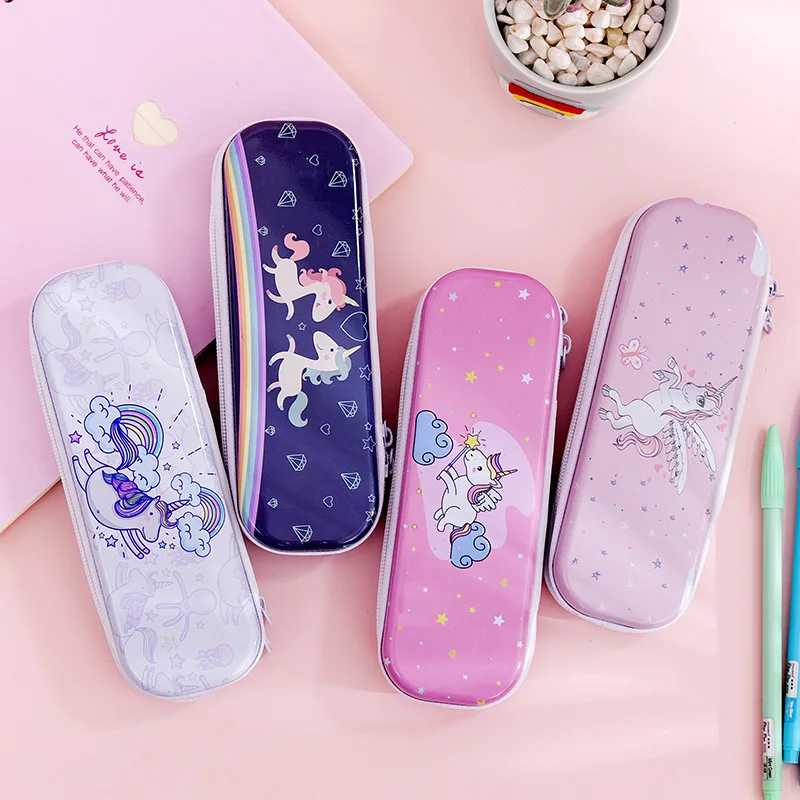 

Cartoon Metal Unicorn Pencil Case Cute Large Capacity pencil box Stationery gift School Supplies zakka