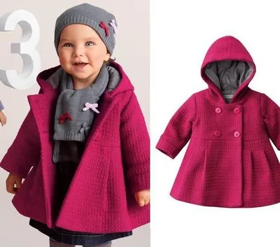 

New High Quality Fashion Baby Coat Autumn and Winter Cotton Lining Jacquard Coat 3 Color