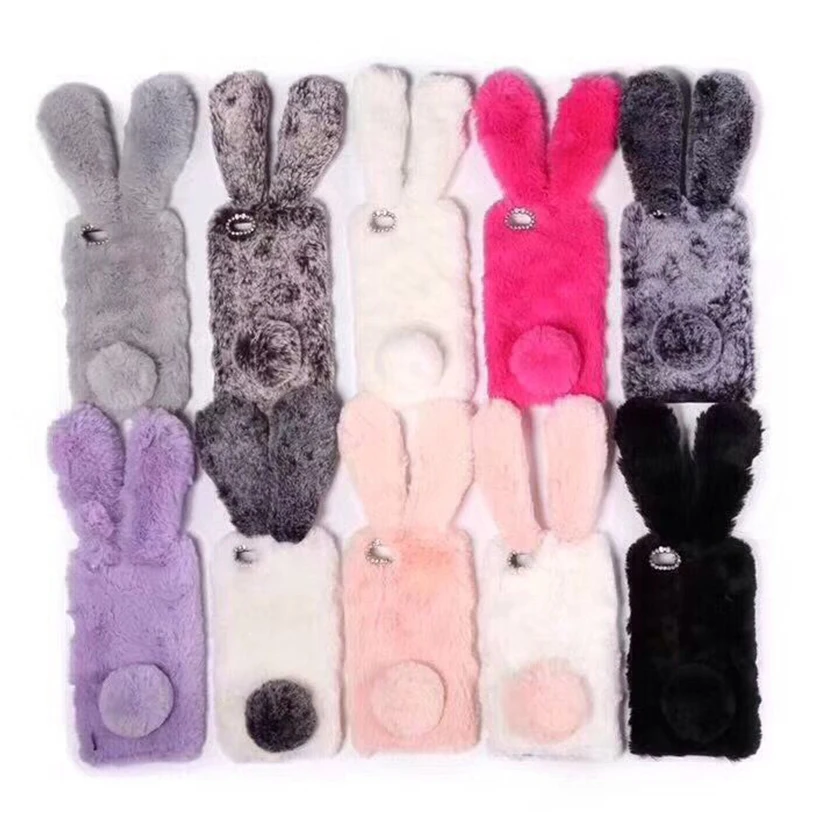 

For Rubbit Fur Case Xiaomi Redmi Note 6 7 Pro 5 5A Prime Go Mi 9 SE Max 3 Pro Mi Mix 3 Play Case Cover Fundas Capa