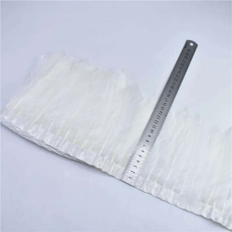 White 2 м/лот естественное окрашивание гусиное перо украшение лентами DIY Перья для декора ремесел платье, украшенное перьями ткань пояс Одежда - Цвет: White