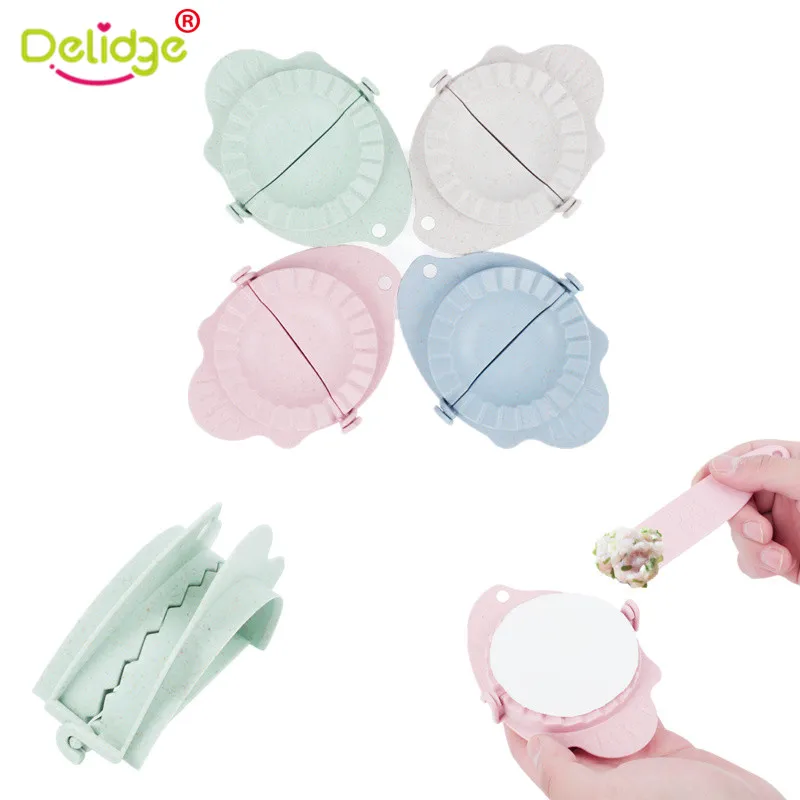 

Delidge 2 pcs/set New Dumpling Molds Wheat Straw Raw Dough Press Dumpling Pie Ravioli Mould Chinese Jiaozi Maker Cooking Tool